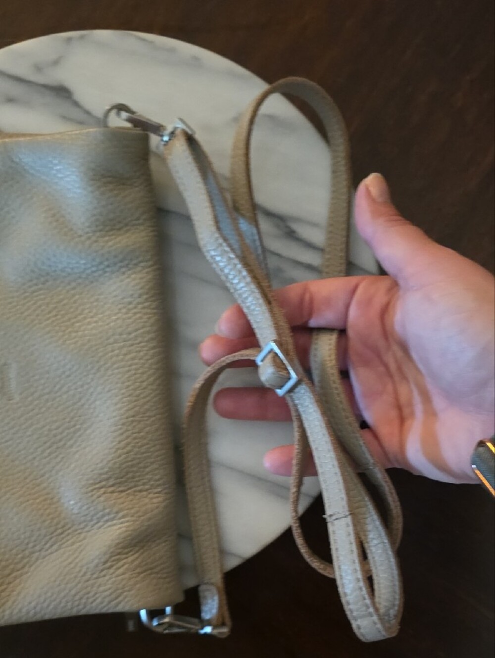 Hammitt Small VIP Neutral Taupe Leather Crossbody Bag - Picture 16 of 17